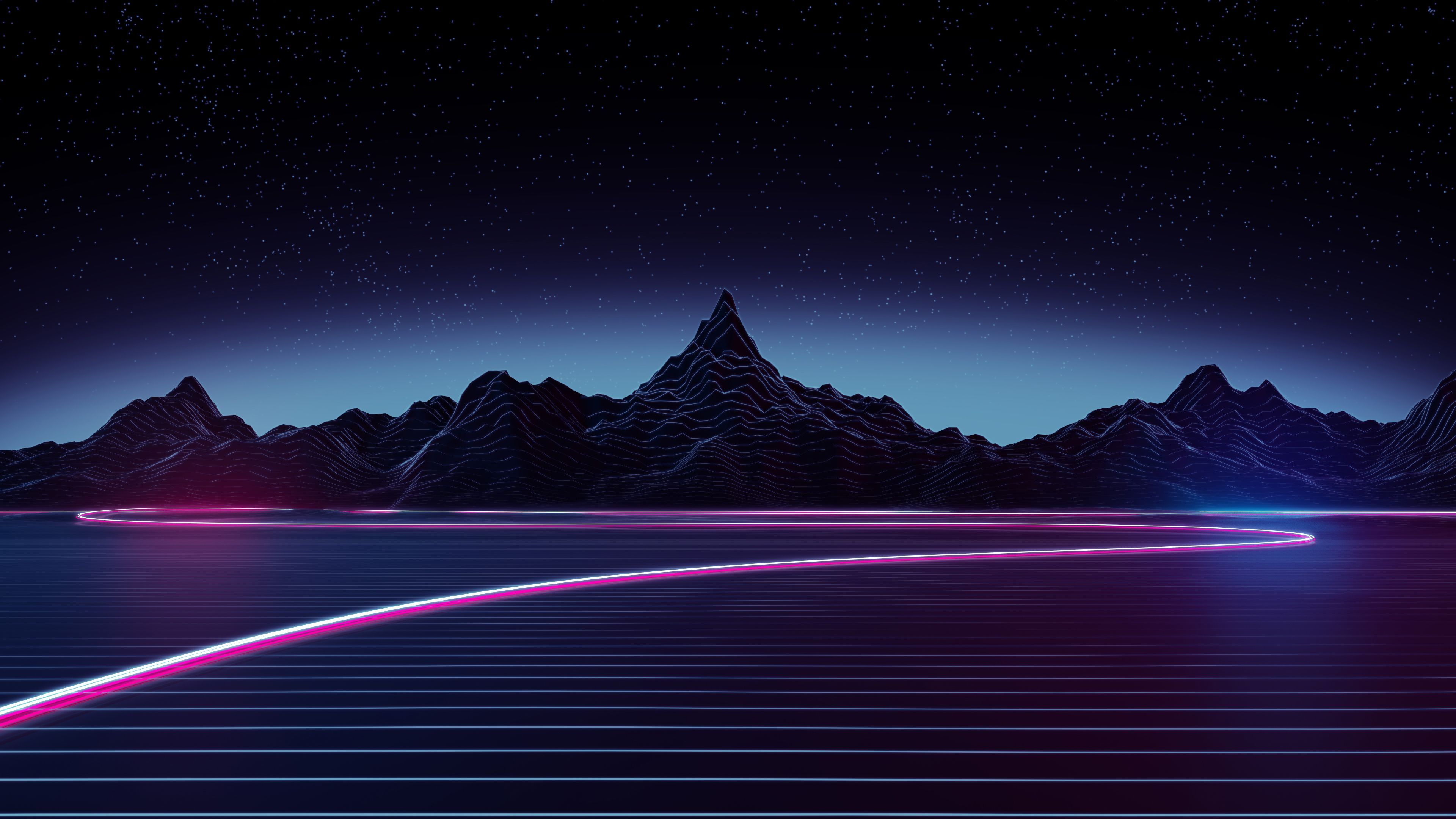 Highway Retrowave [3840x2160]. Vaporwave wallpaper, Neon