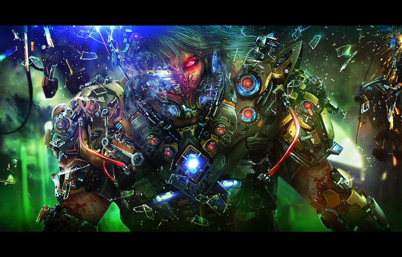 Wallpaper look, face, fiction, art, cyborg, Cyber Soldier image