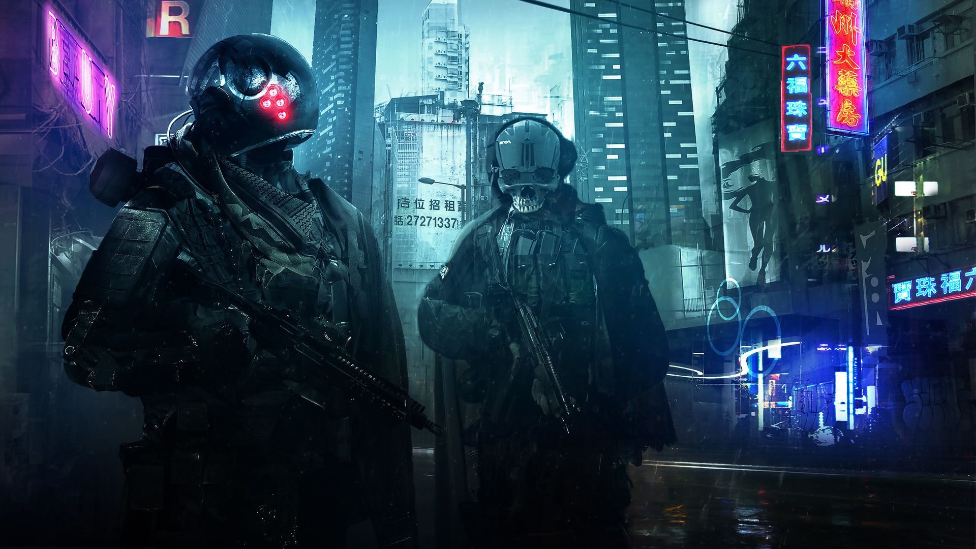 Cyberpunk HD Wallpaper Soldiers Sci Fi