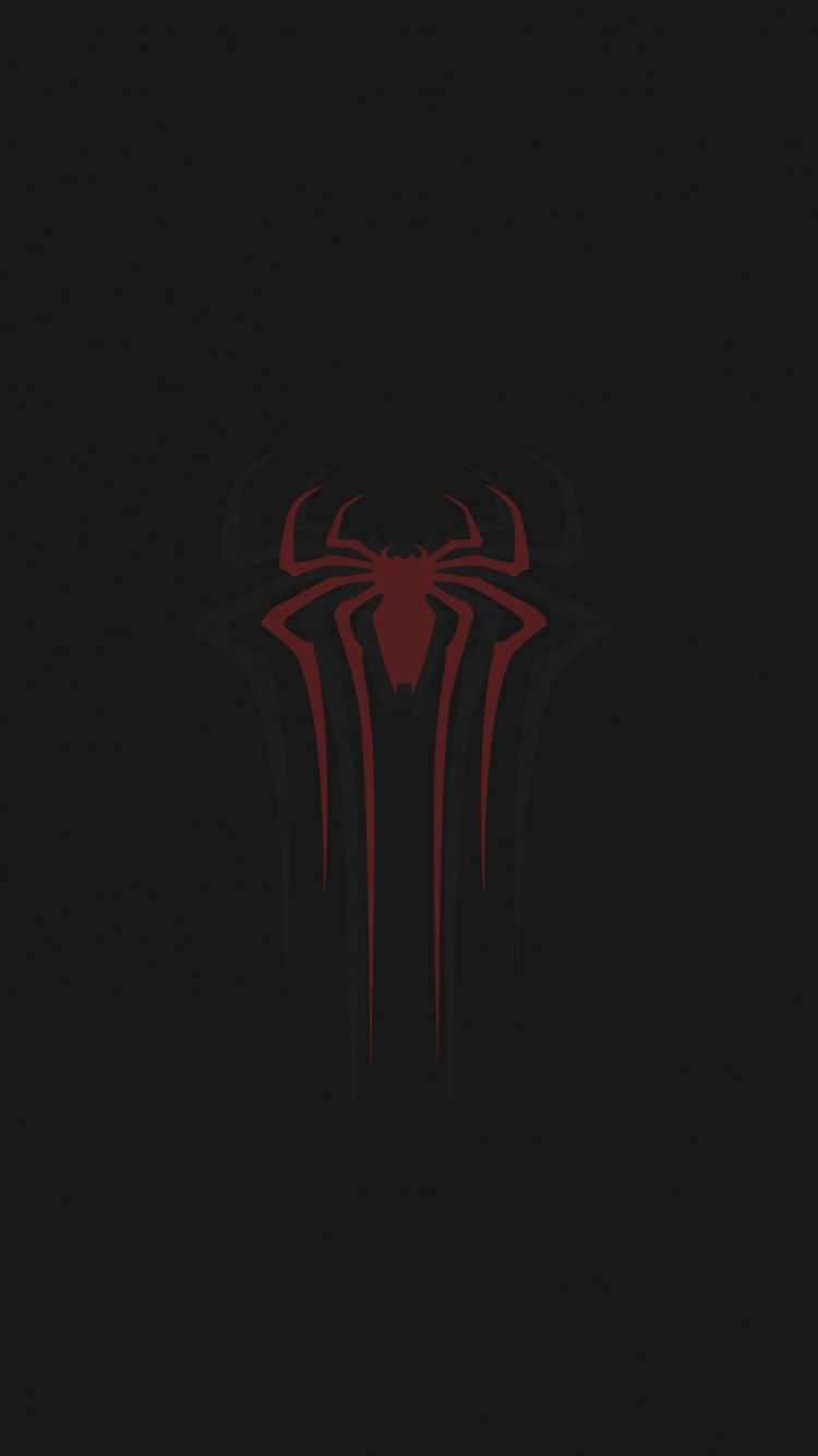 Download 750x1334 Wallpaper Red, Logo, Spider Man, Minimal, Iphone