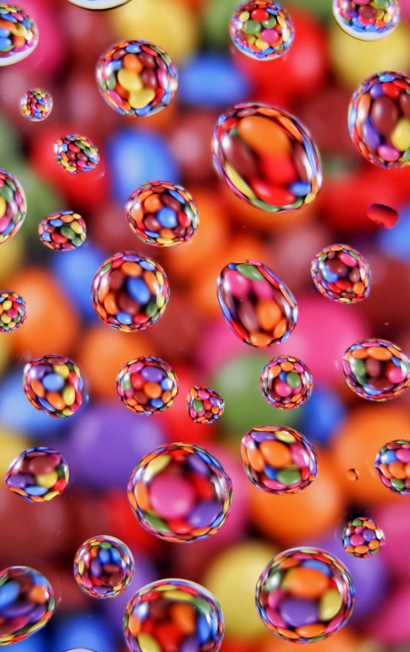 Colorful Waterdrops Drops Glass Red 4K Wallpaper