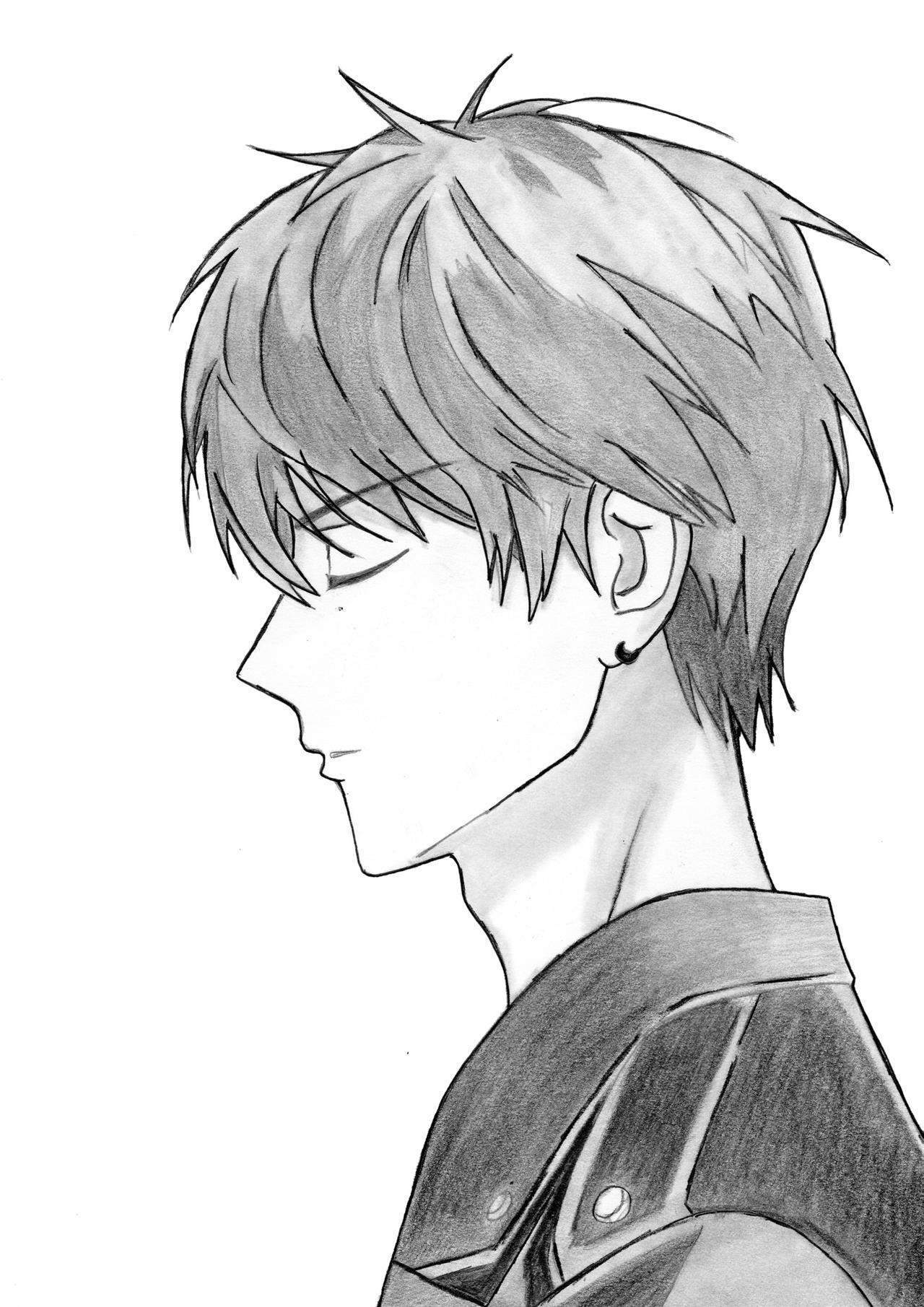 Featured image of post Anime Side Profile Hair Draw short hair both male and female out in a shape close to the hairline example above with small clumps at the ends