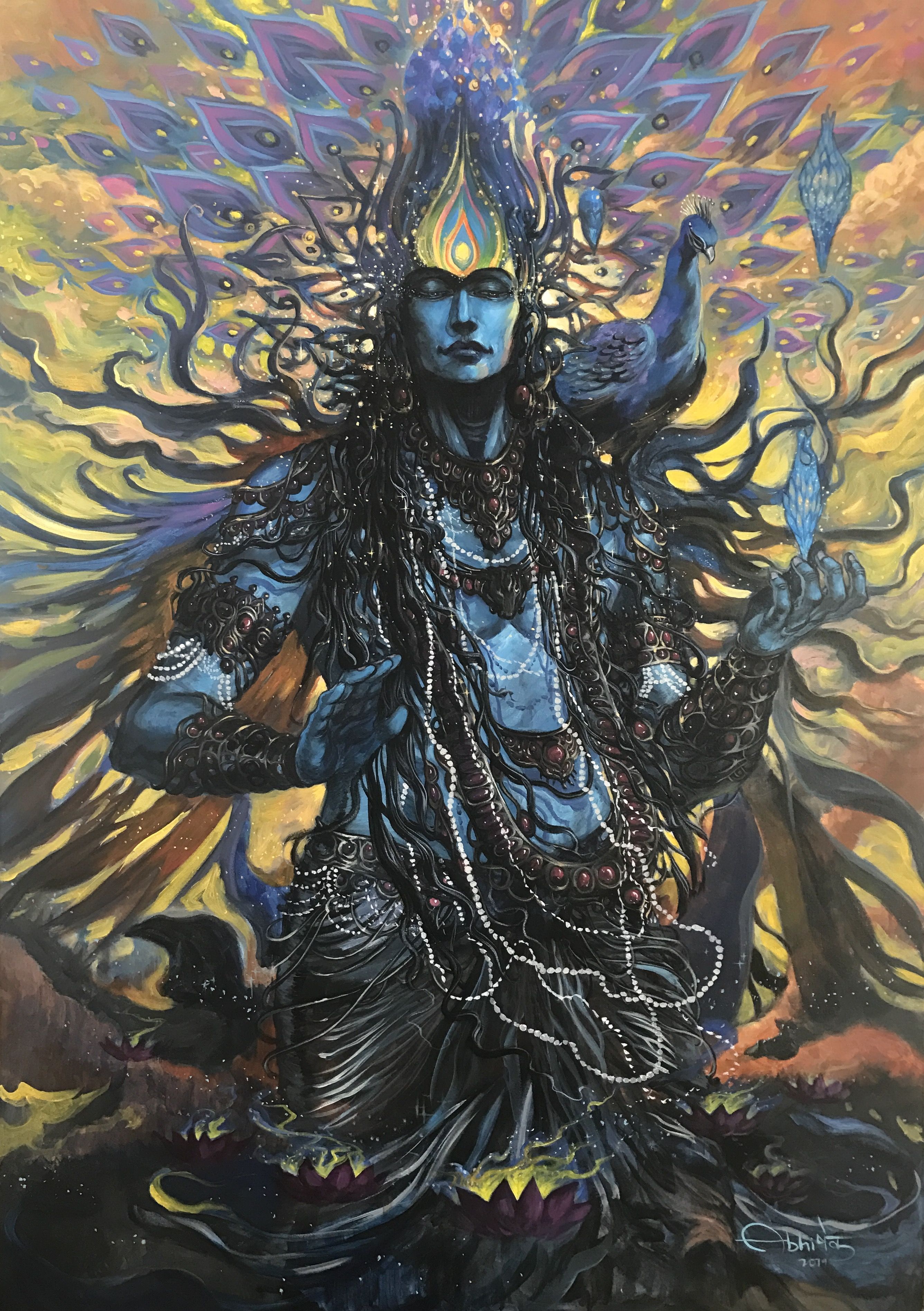 An amalgamation between the roopas of Shiva and Krishna. Rudra