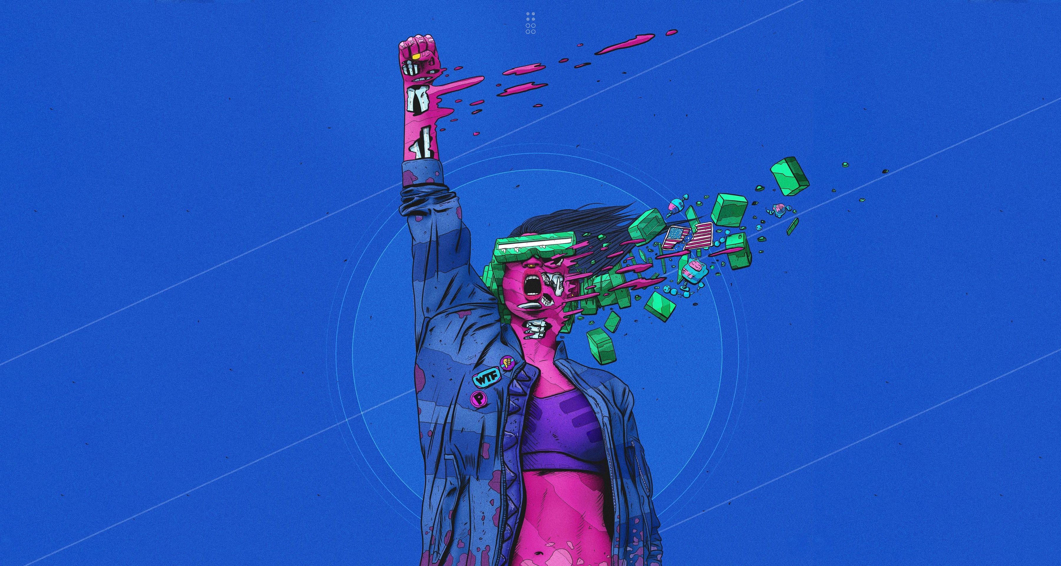 Surreal Cyberpunk Artwork 1440x900 Wallpaper, HD Artist