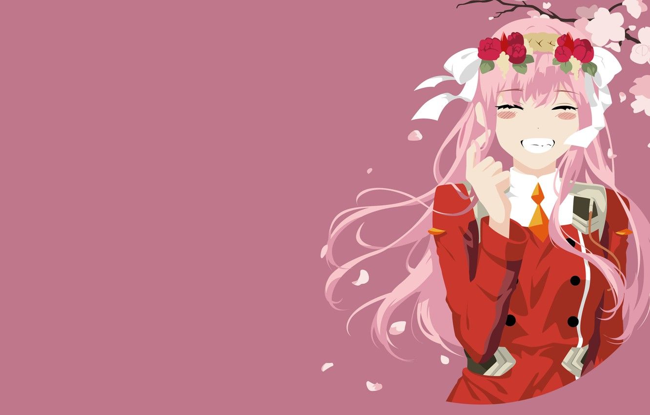 Wallpaper girl, wreath, 002, Darling in the FranXX image