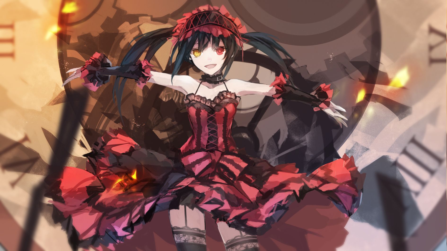 Black haired female anime character, Tokisaki Kurumi, Date A Live HD  wallpaper