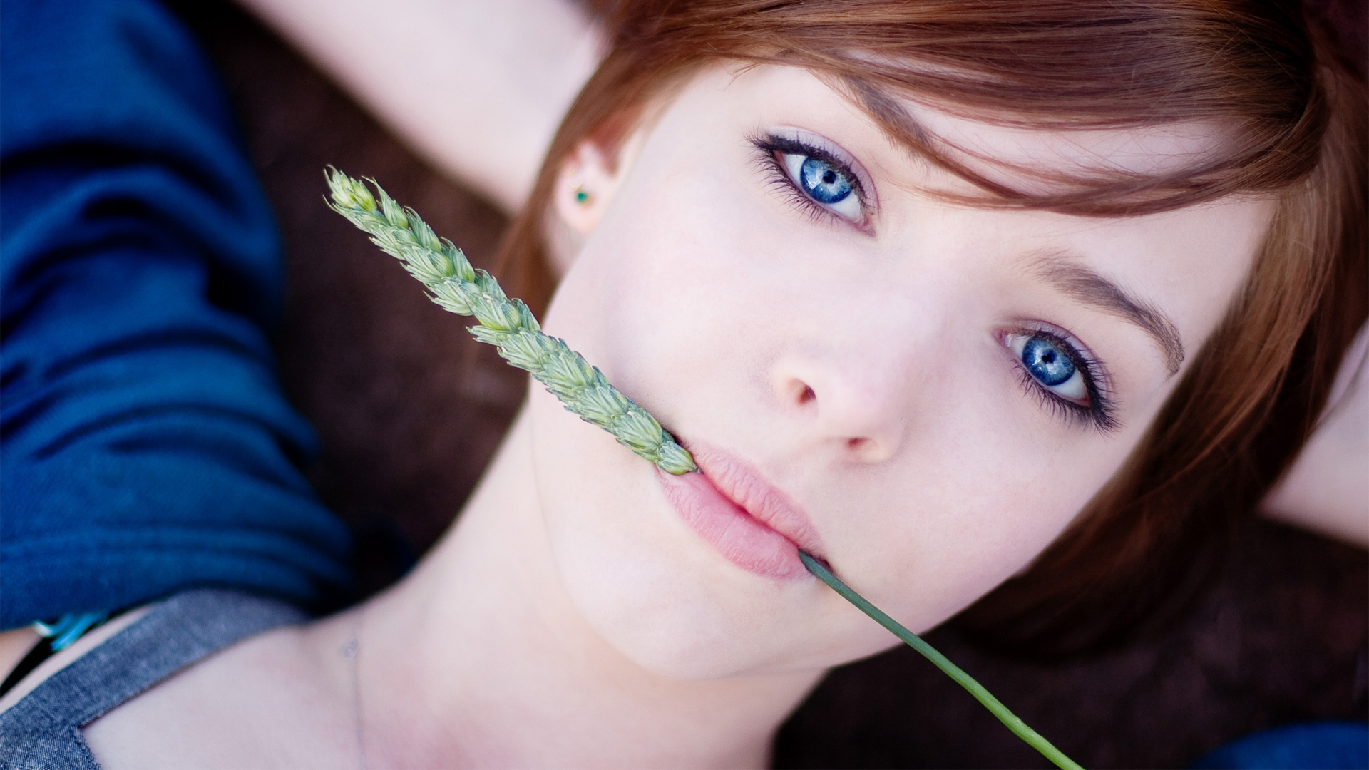 #closeup, #women, #redhead, #blue eyes, wallpaper. People