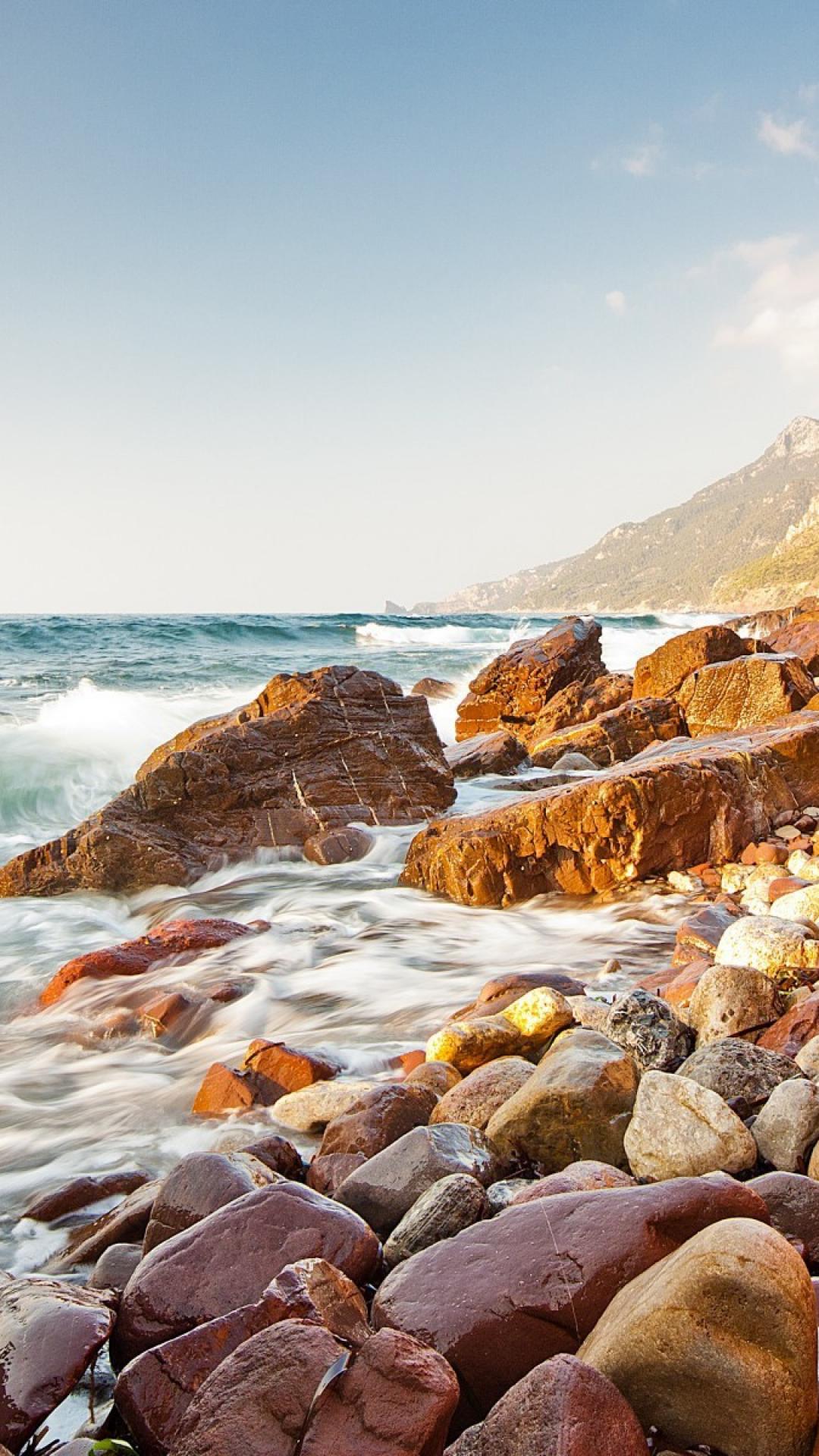 iPhone Wallpaper. Body of water, Shore, Coast, Sea, Nature, Rock