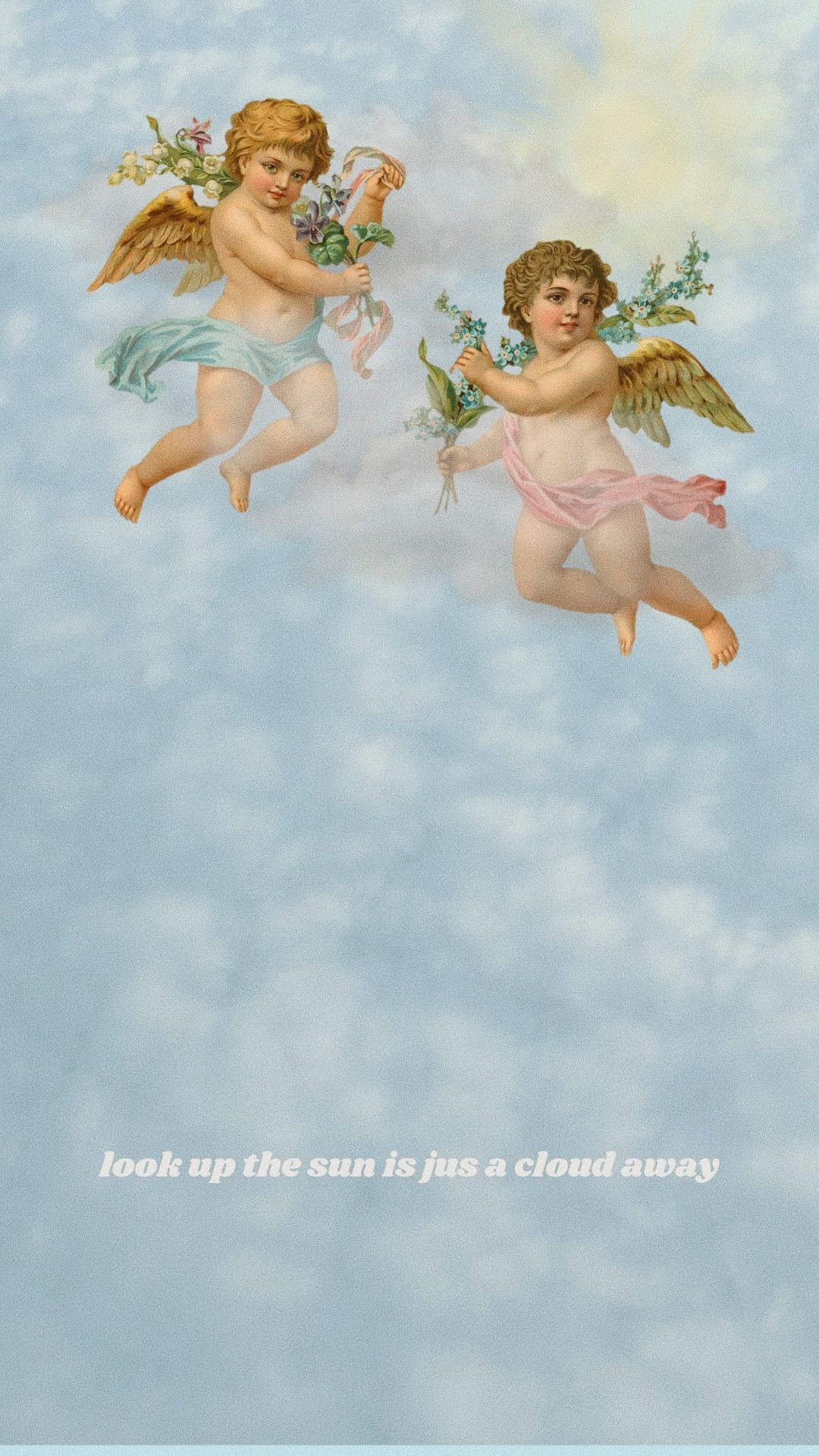 clouds & cherubs wallpaper again. Cherub art, Angel wallpaper, Mirror painting
