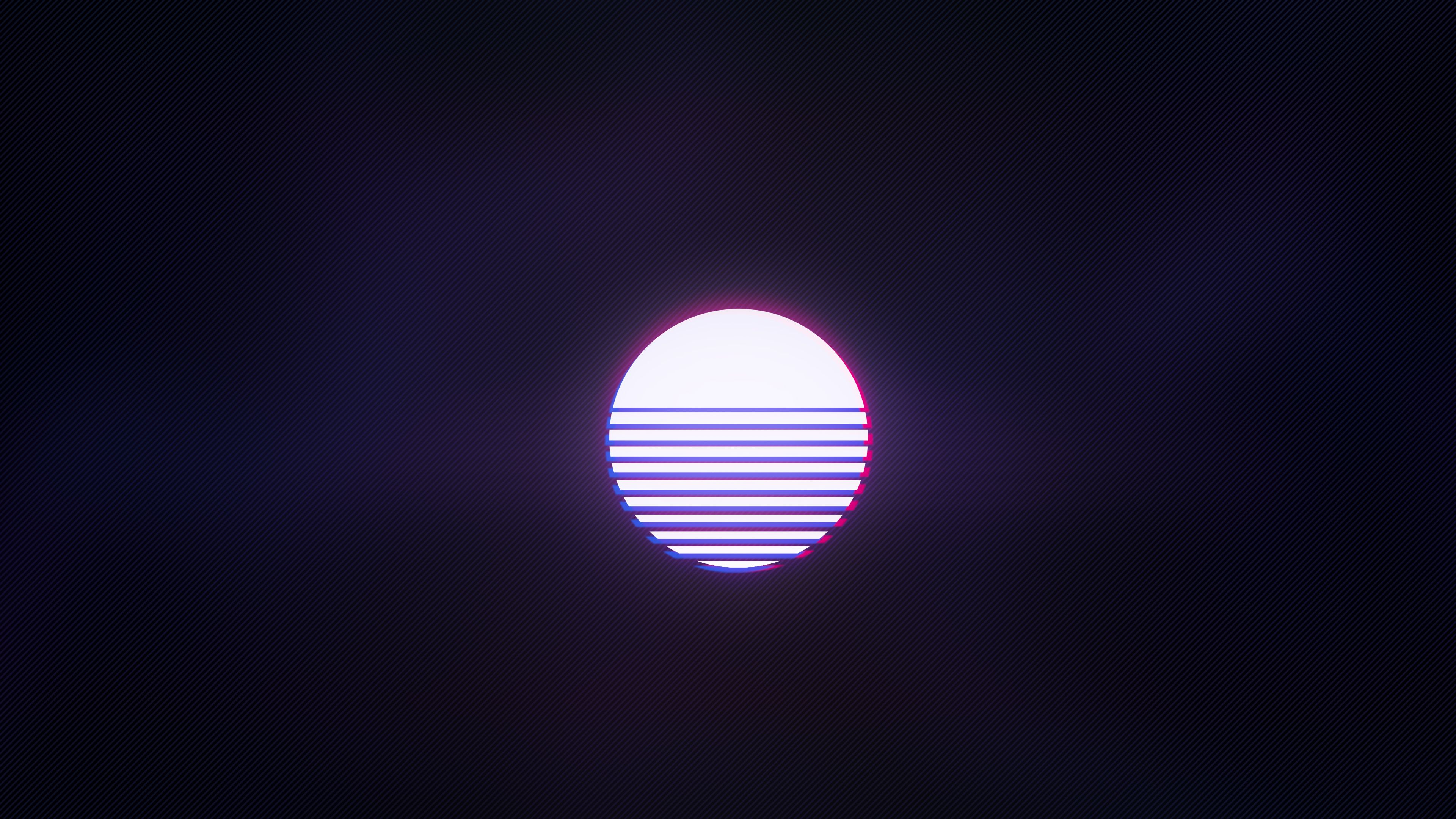Synthwave white sun 4k Ultra HD Wallpaper. Background Image