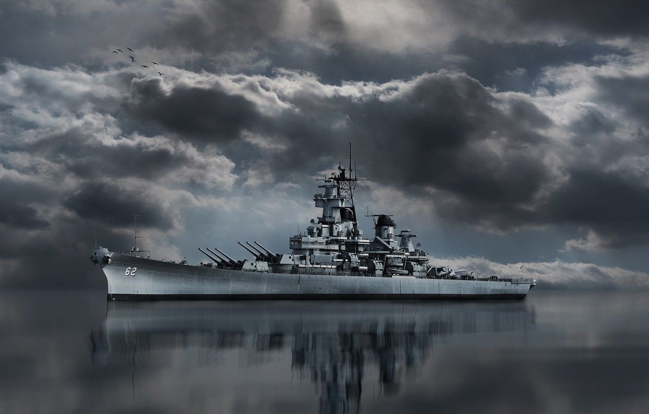 Wallpaper Battleship, BB- USS New Jersey, USNavy image