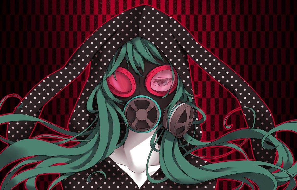 Vocaloid Hatsune Miku Long Hair Gas Masks Anime Girls 1140x730 HD