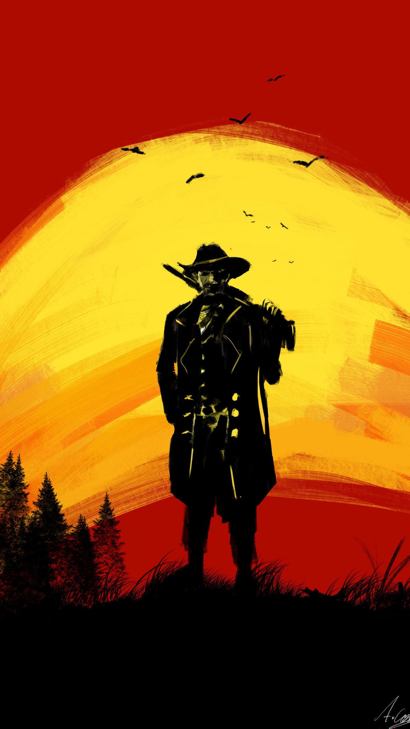 Wallpaper background, the game, Red Dead Redemption II for mobile