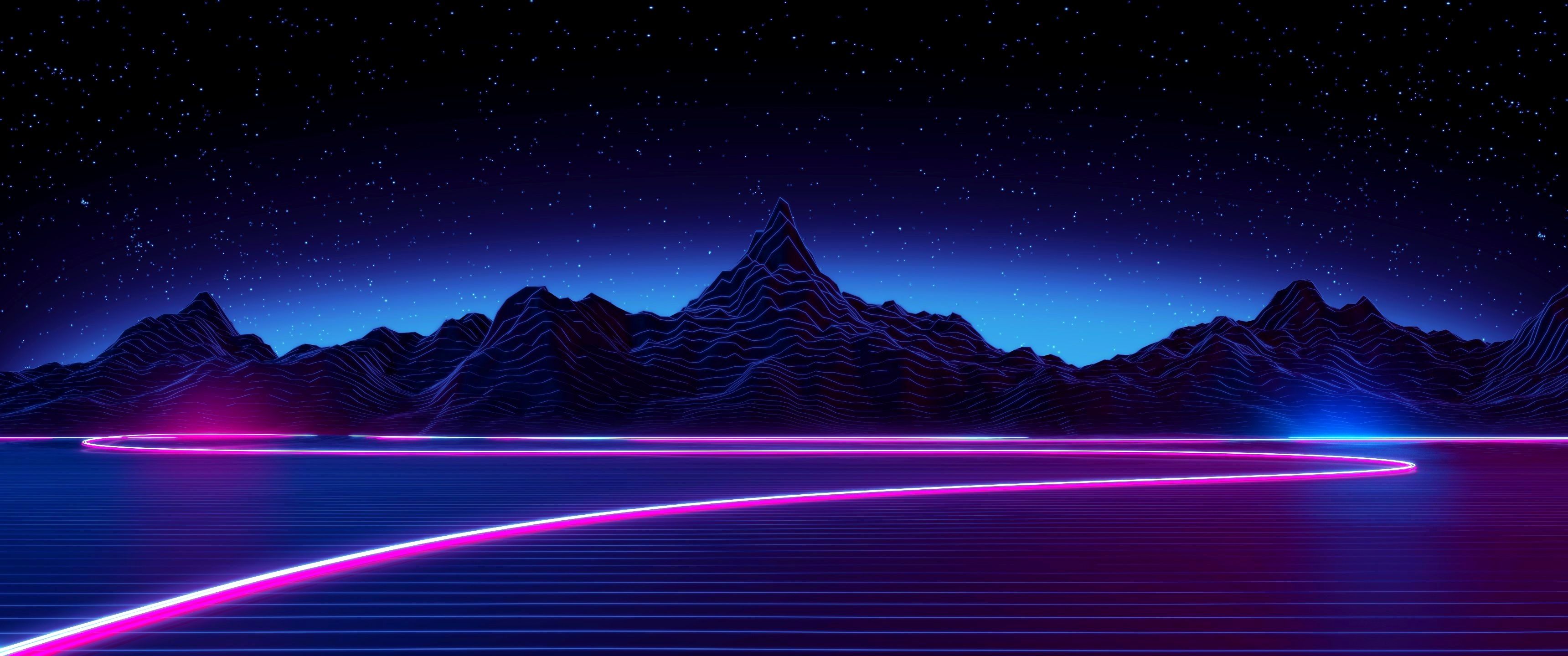 Retro Neon Background Luxury Retro Style Synthwave Neon Wallpaper