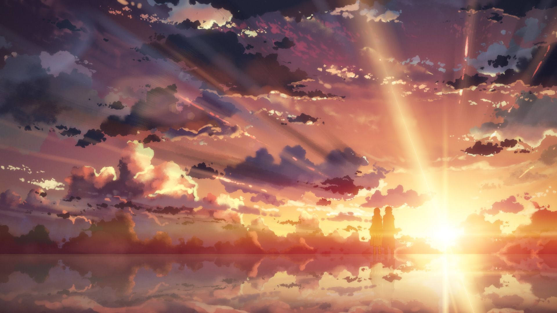 [21+] Stunning Anime Sunset 1920x1080 Wallpapers - Wallpaper Box