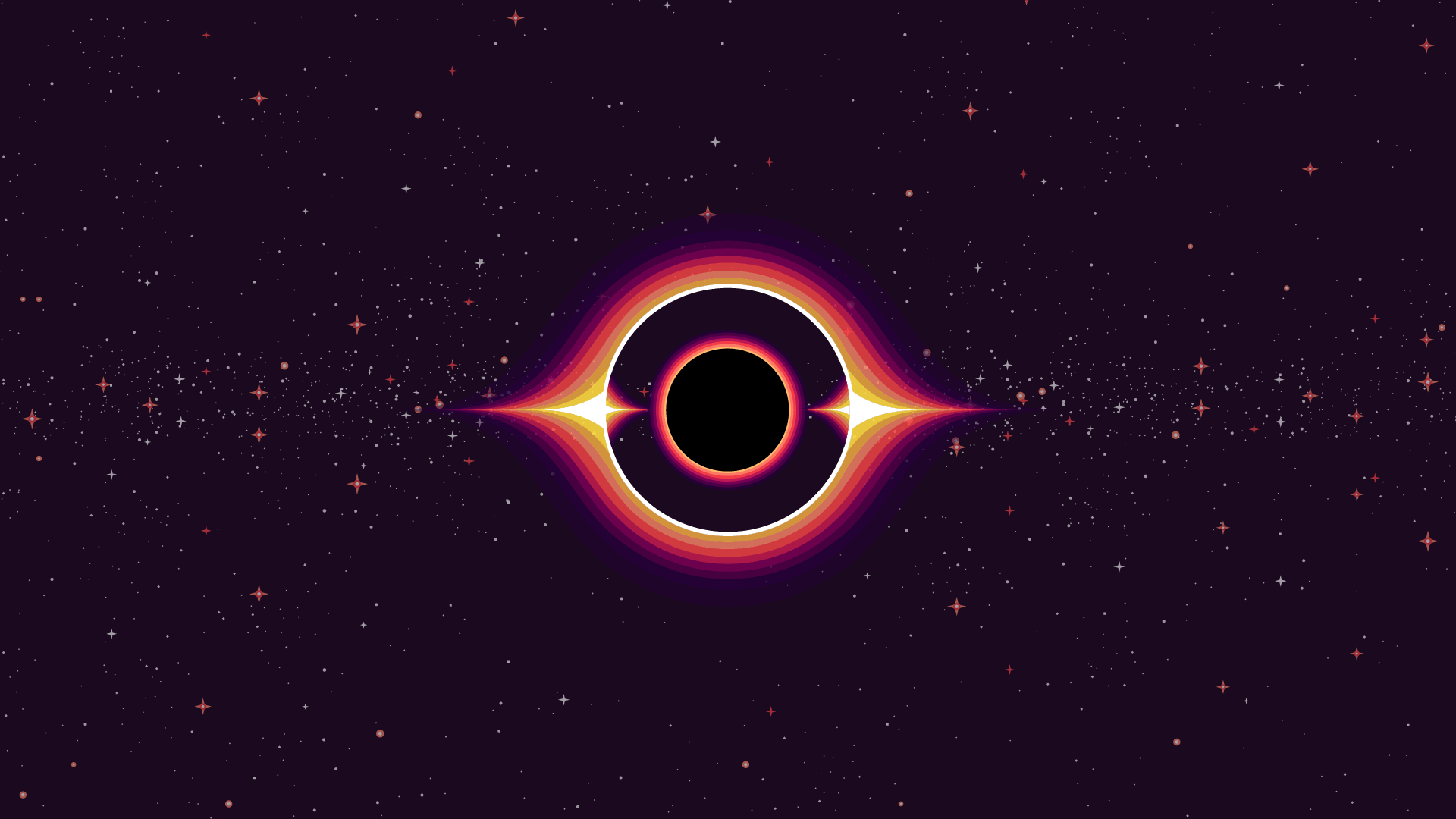 Black hole Kurzgesagt style[1920 x 1080]. Black hole wallpaper