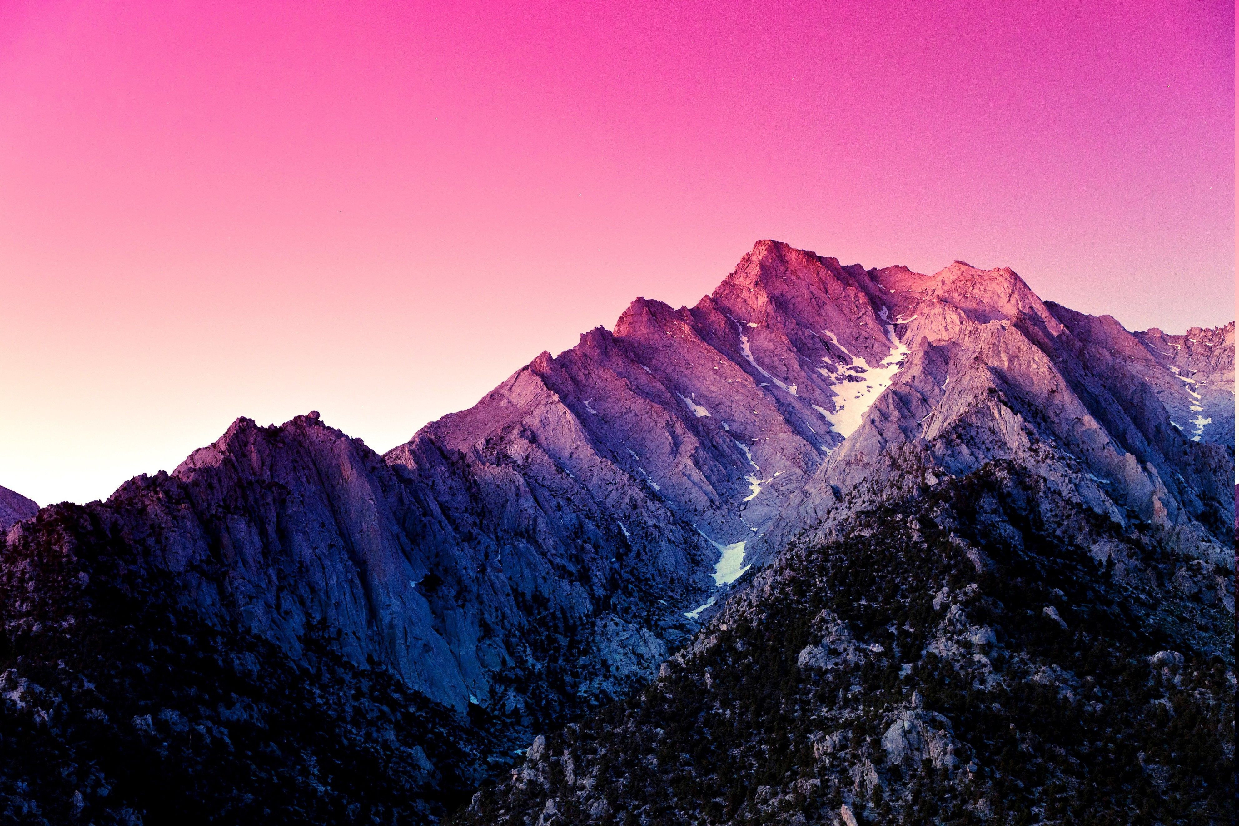 landscape, Sunset, Snow, Material Style Wallpaper HD / Desktop