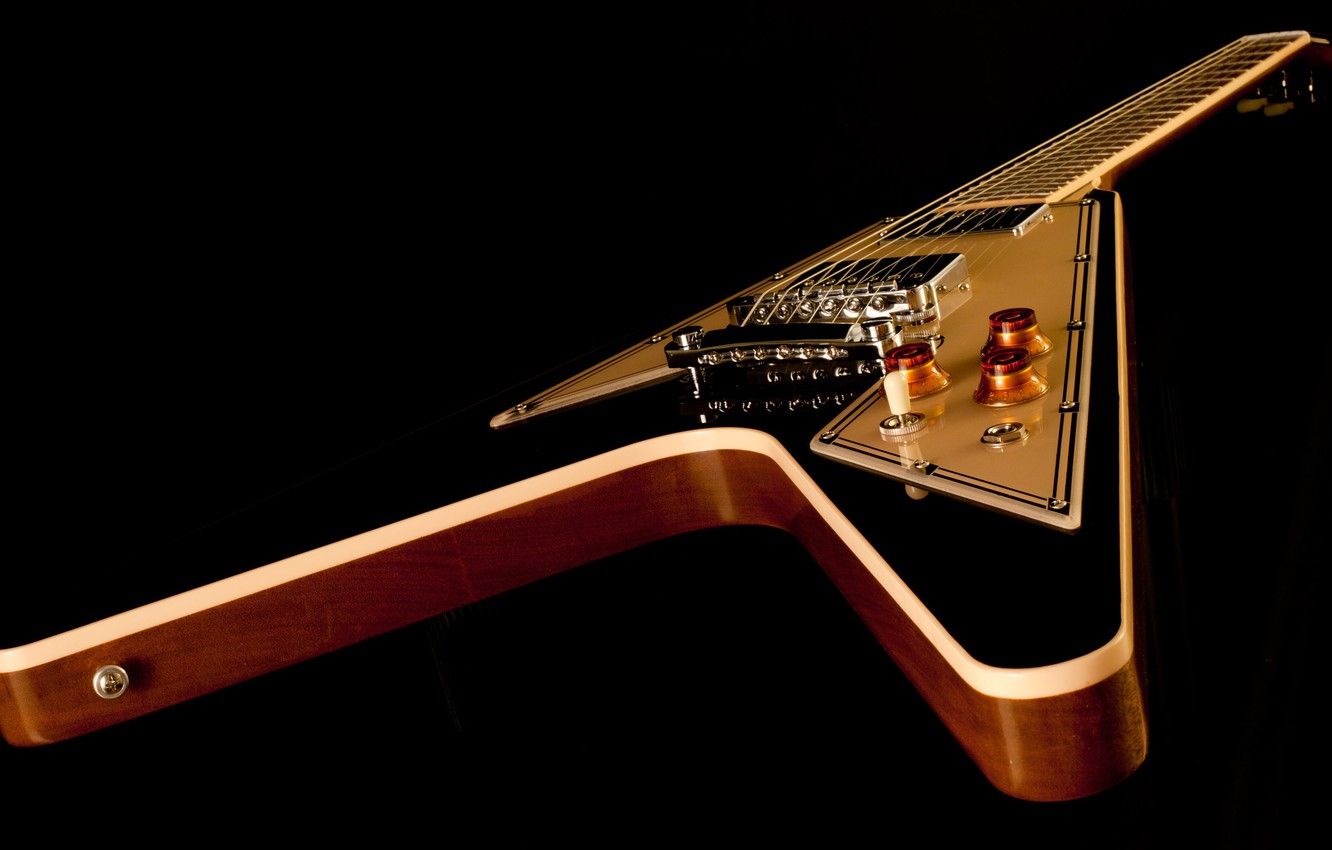 Wallpaper guitar, strings, case, black background, electric guitar