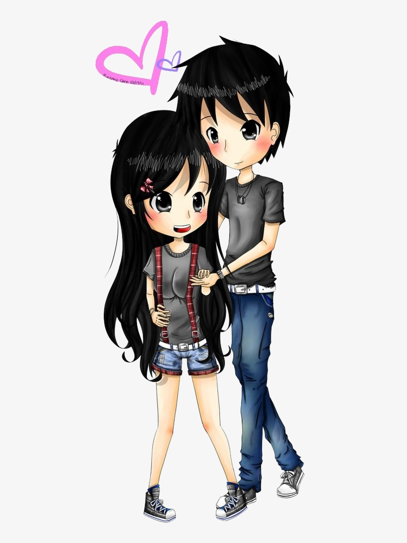 Simple Anime Love Couple Png Transparent Image Girl Girl
