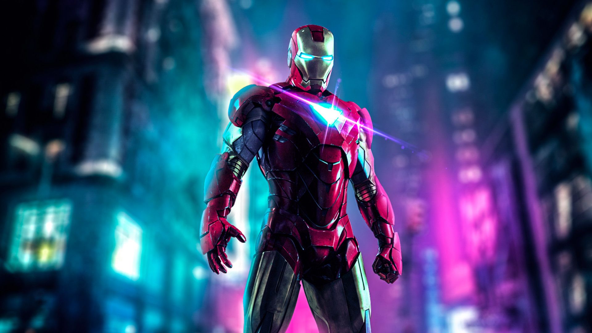 Iron Man Neon Art Laptop Full HD 1080P HD 4k Wallpaper, Image, Background, Photo and Picture