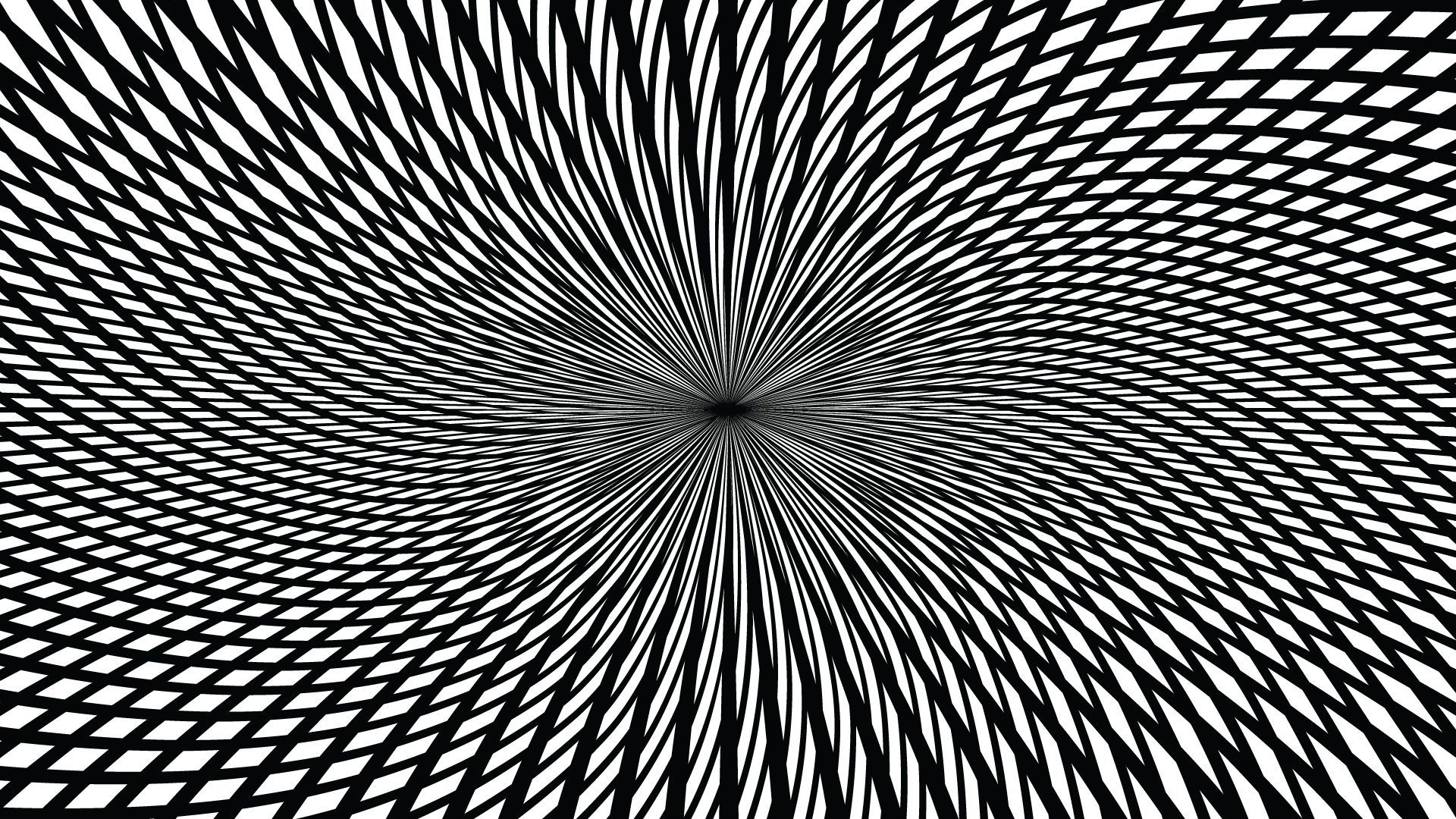 Intense black and white diamond pattern. Optical illusion