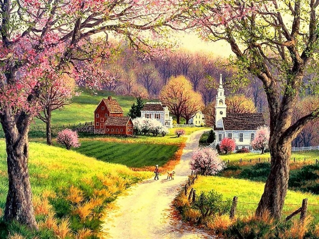 Spring Country Wallpaper Background