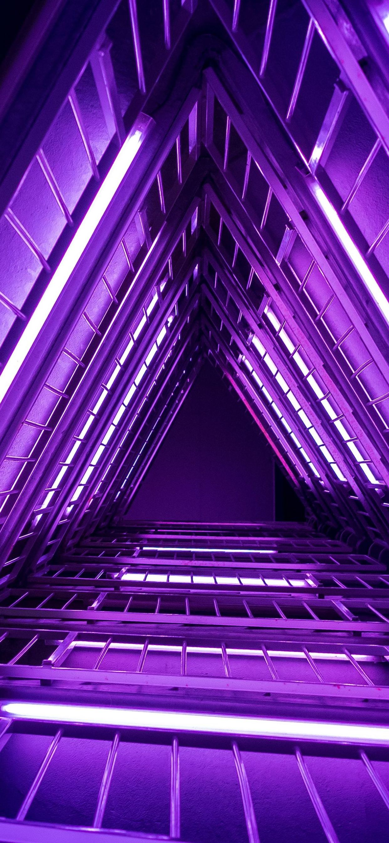 Neon Triangle Architecture 4k - Фиолетовые Обои На Айфон, HD