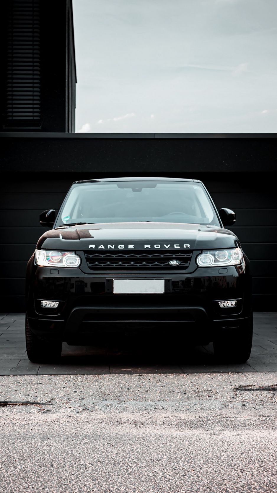 Download wallpaper 938x1668 land rover, range rover, car, black
