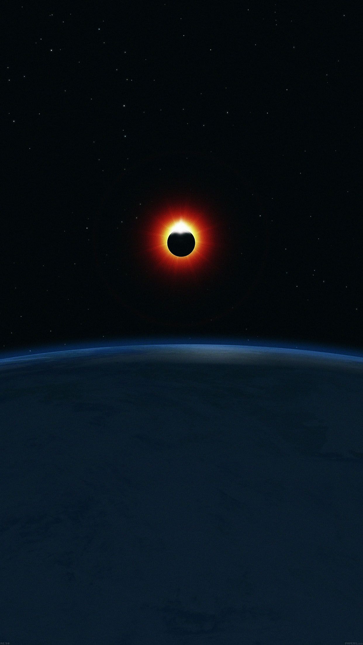 Sun Eclipse Earth Space Smartphone Wallpaper Wallpaper
