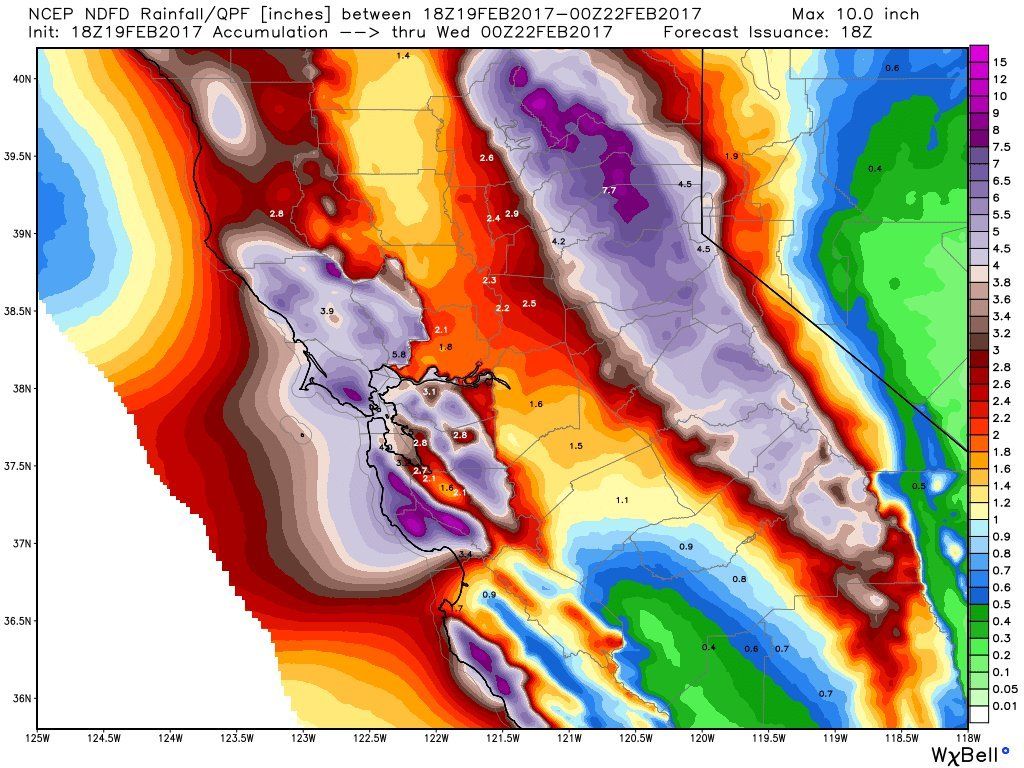 Storm: 10 trillion gallons over next 7 days for CA #LakeOroville