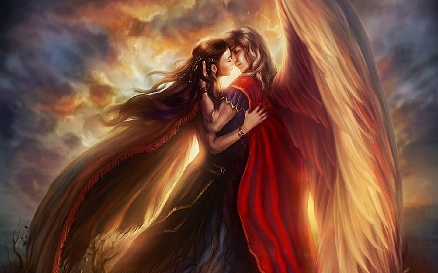 High Resolution Fantasy Love Couple HD Wallpaper Id Angel