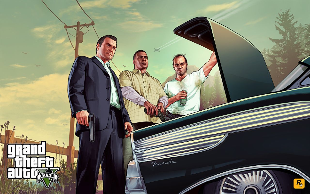 Photos GTA 5 Grand Theft Auto Man Michael Trevor Franklin 3D