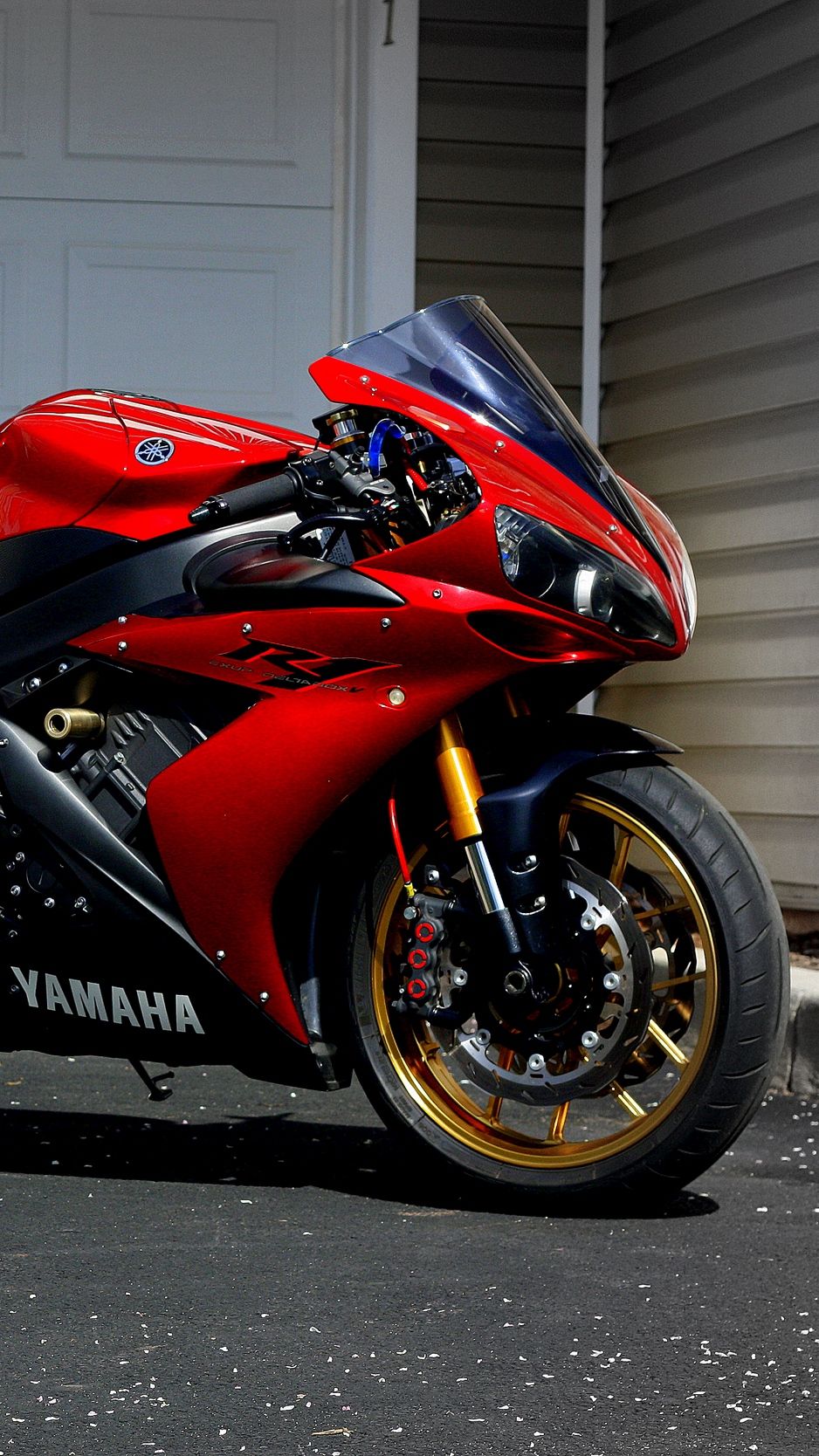 Download Wallpaper 938x1668 Yamaha, R Red, Sportbike Iphone 8 7