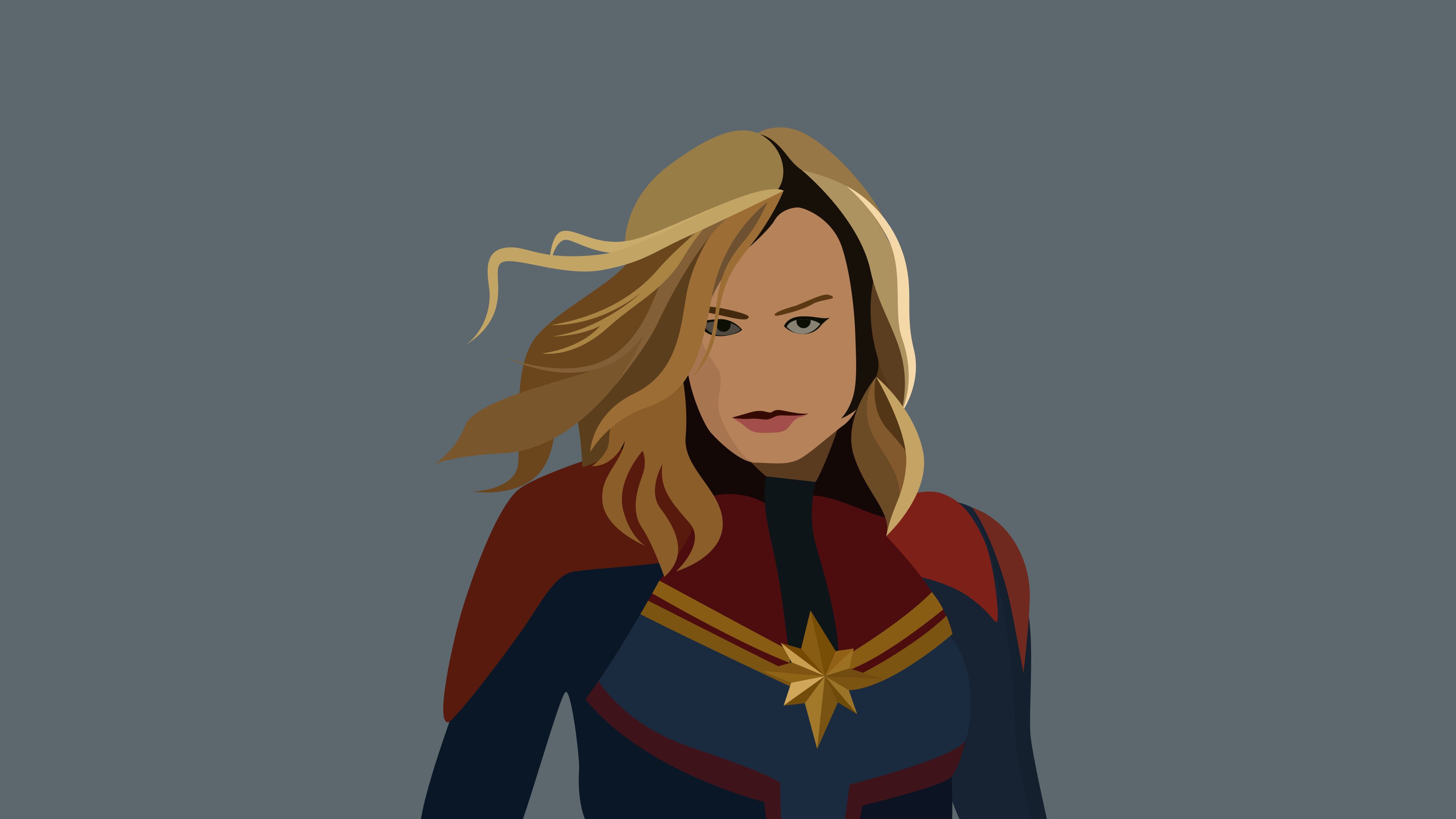 4K Captain Marvel Artwork Minimal Macbook Pro Retina Wallpaper, HD Minimalist 4K Wallpaper, Image, Photo and Background