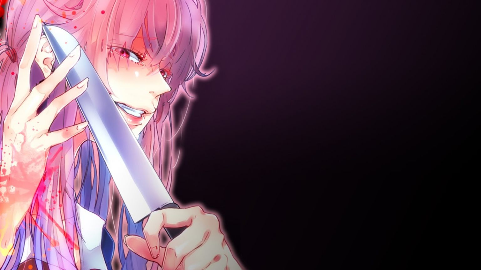 Free download Future Diary Yuno Gasai Anime Girl Blood Stain Knife