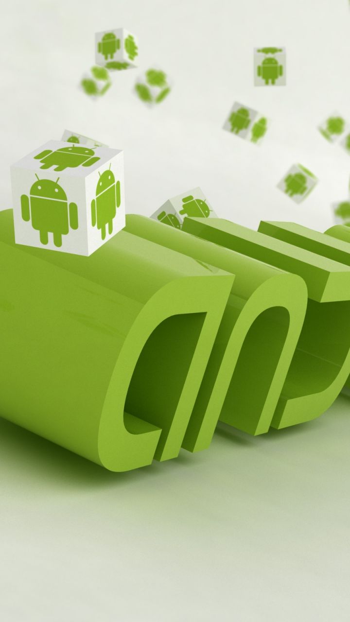 Android Logo Green White Robots Cubes 720x1280 Wallpaper