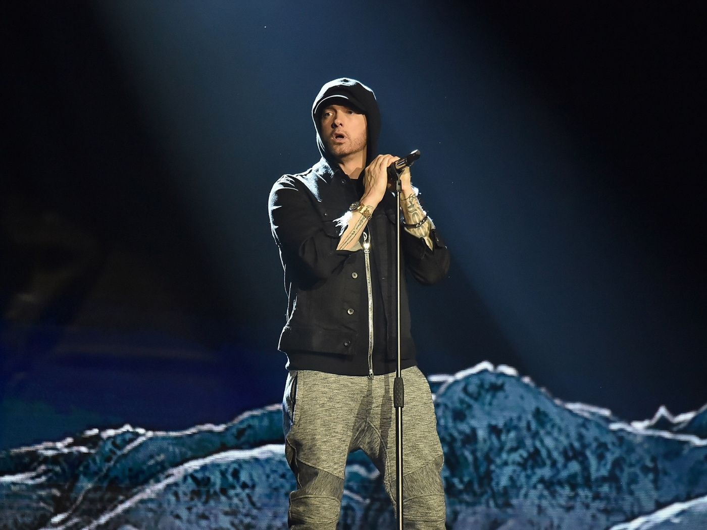 Download 1400x1050 wallpaper american rapper, live concert, eminem