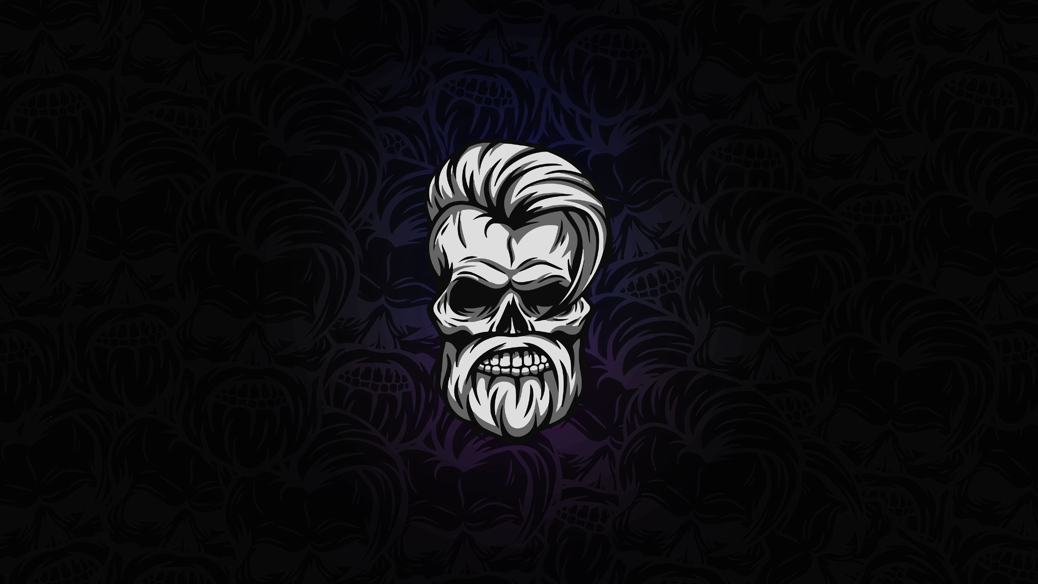 Beard Skull Dark 4k, HD Artist, 4k Wallpaper, Image, Background