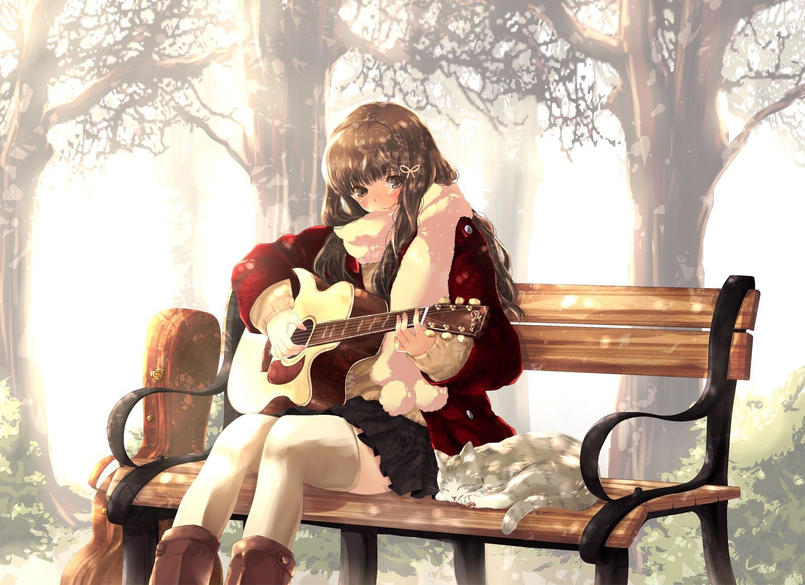 Download 1600x1163 Anime Guitar Girl Wallpaper