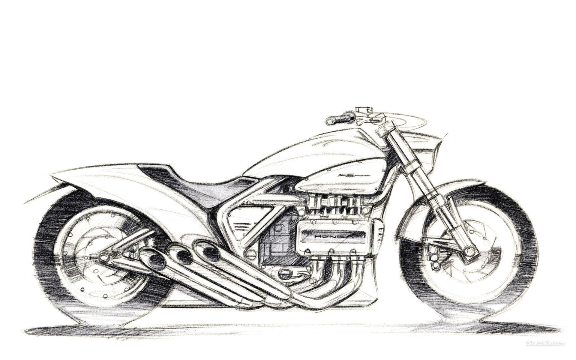 Sketch of motorcycle, artwork, vehicle, motorcycle, sketches HD
