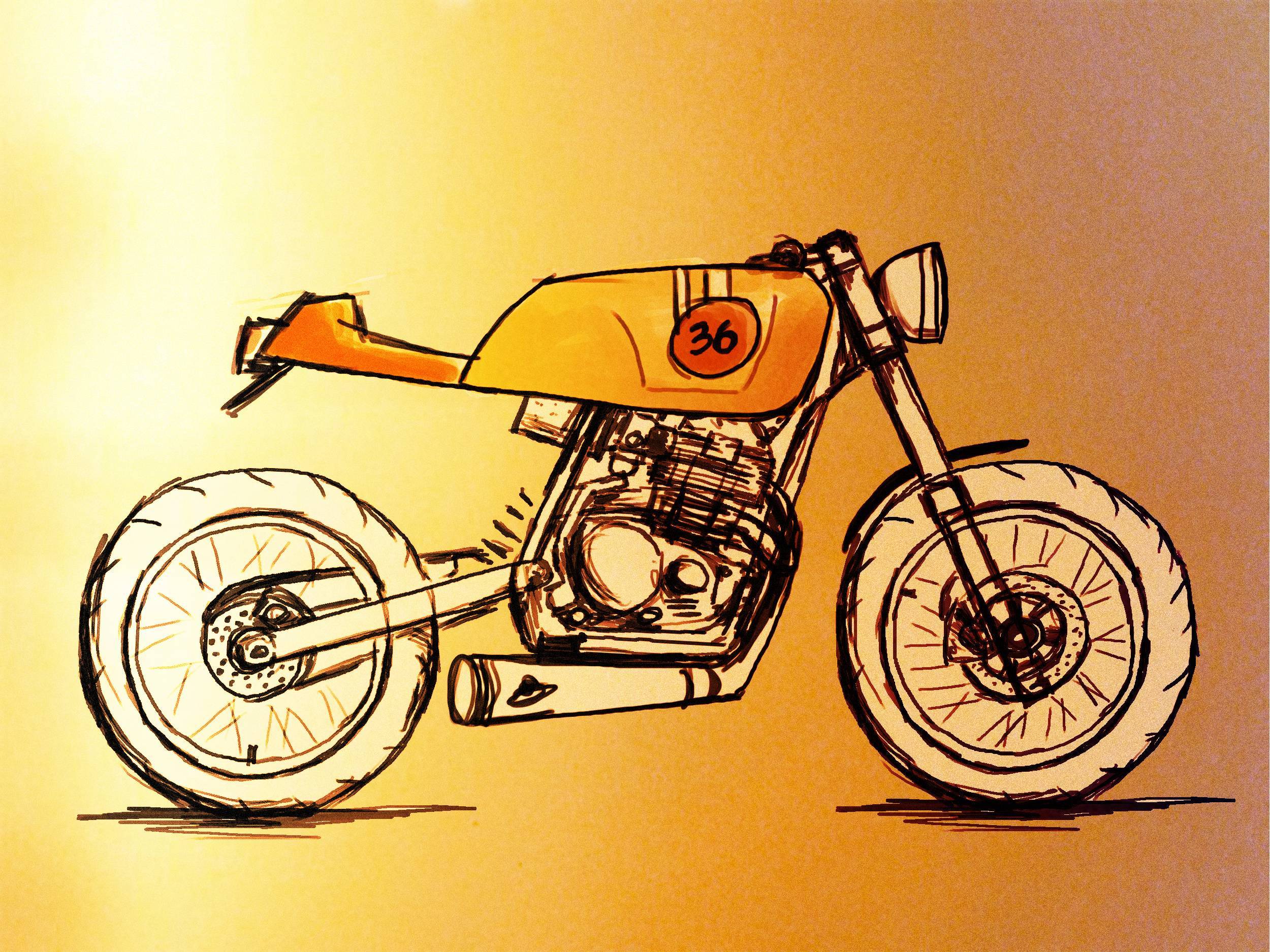Cafe Racer Wallpaper Racer Bike Sketch