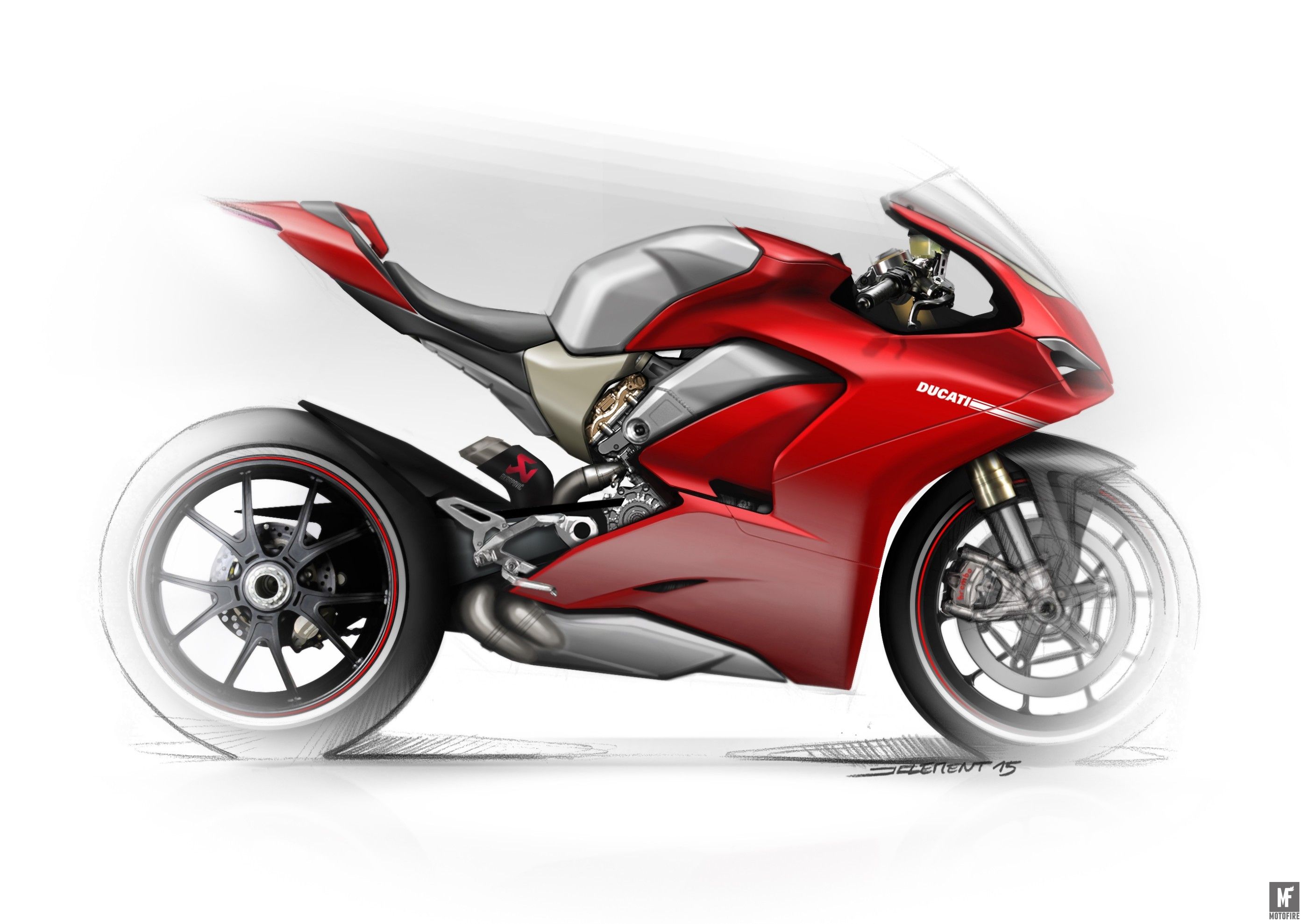 The design sketches for the Ducati Panigale V4 are stunning