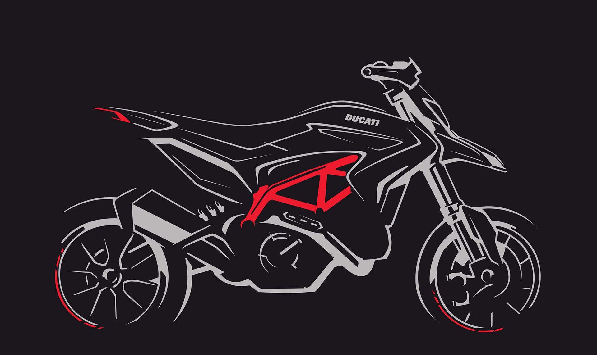 Ducati Hypermotard Design Picture. Disegni, Motociclette, Tela