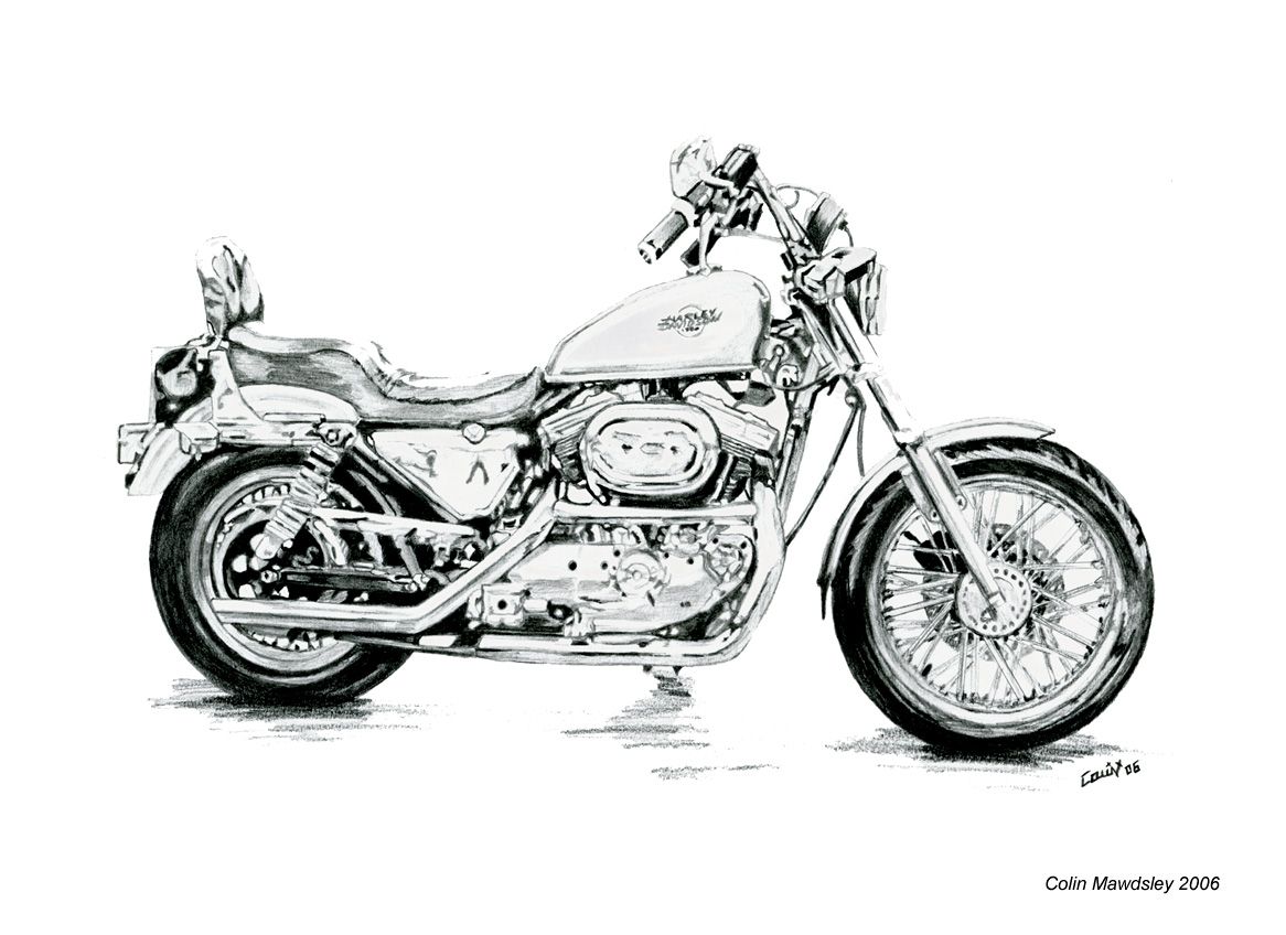 Harley Davidson Motorcycle Drawing. Explore