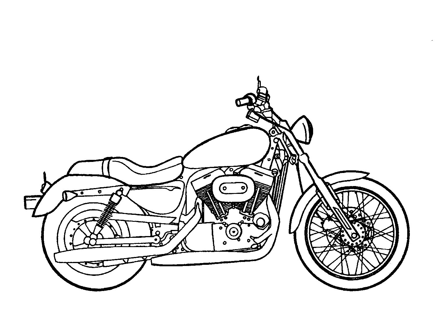 Pencil Black And White Wallpaper Free Motorcycle Coloring Page