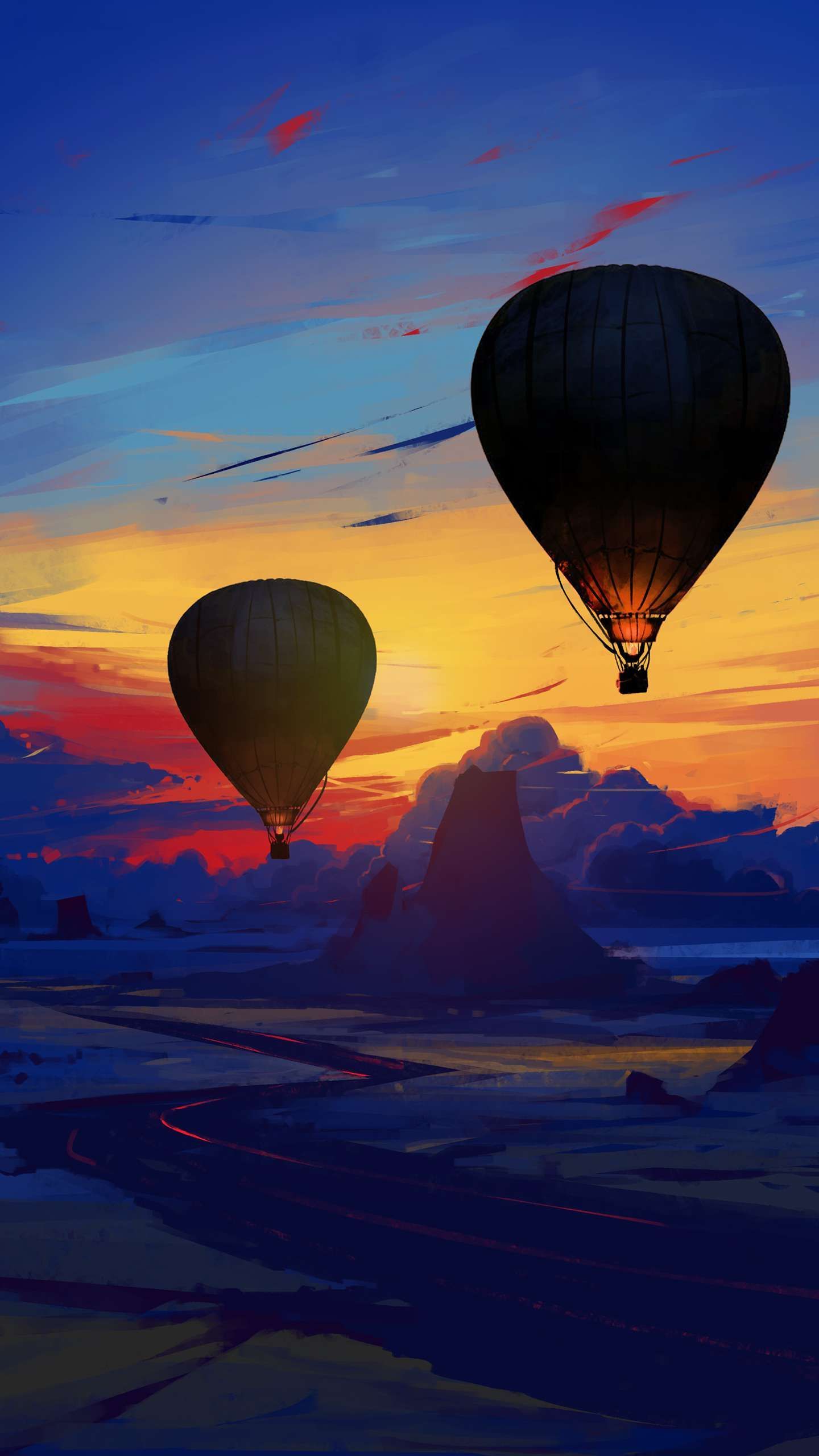 Floating Hot Air Baloons IPhone Wallpaper #wallpaper #wallpaper