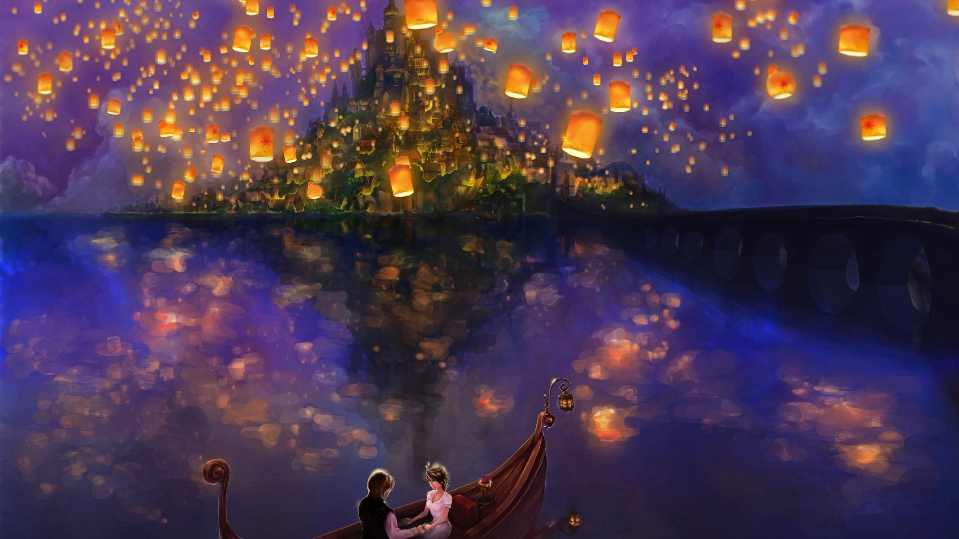 Tangled Floating Lanterns Desktop Wallpaper