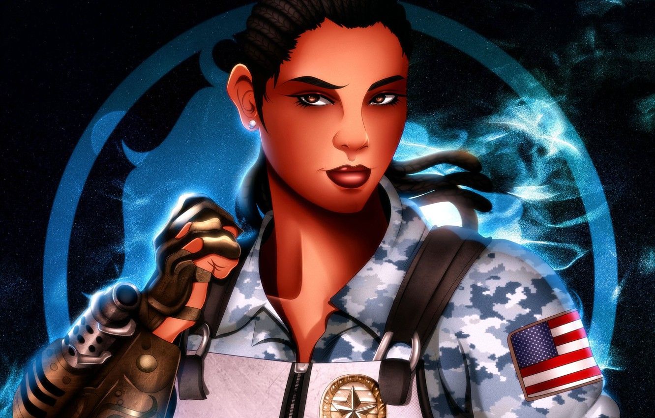 Wallpaper girl, black, fighter, Afro, art, Mortal Kombat