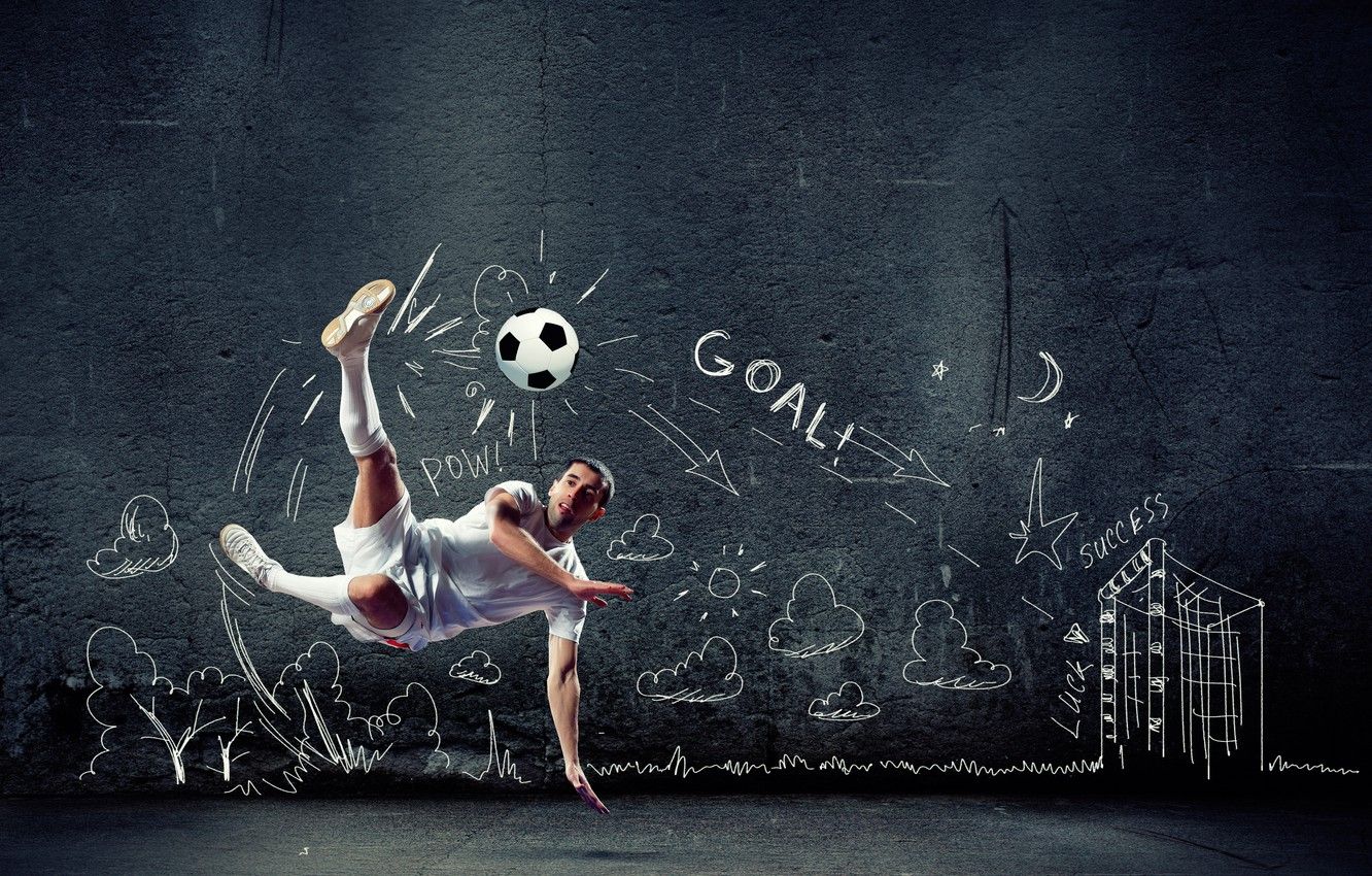 Wallpaper creative, background, wall, jump, football, the game
