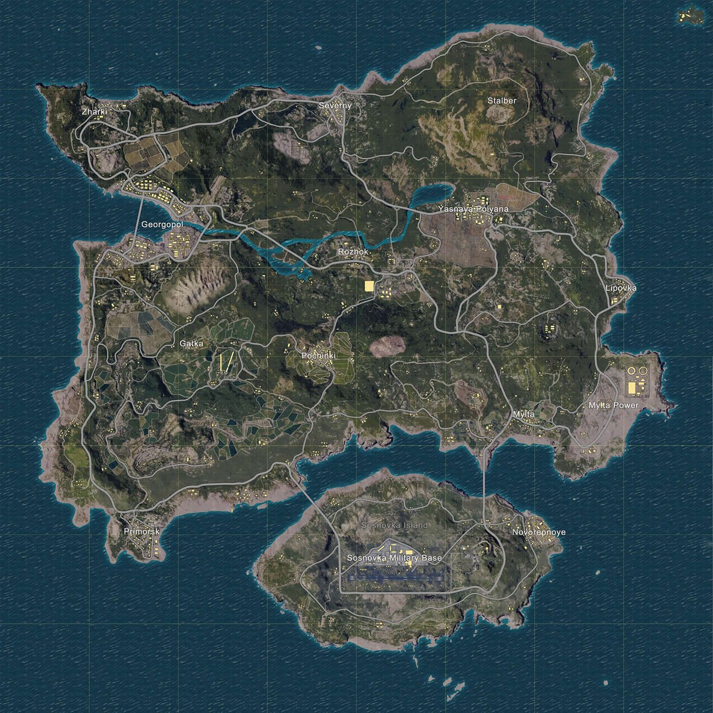 Map and All Locations in PlayerUnknown's Battlegrounds. Seni